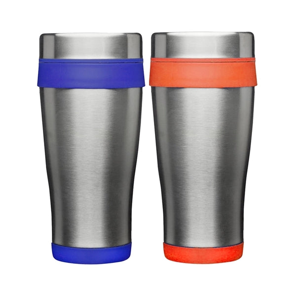 Stainless Steel Tumbler with Plastic Lid, 16 oz.