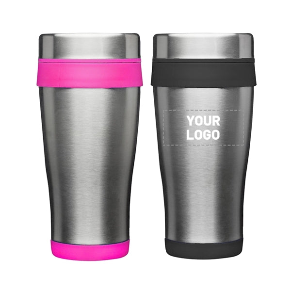 Stainless Steel Tumbler with Plastic Lid, 16 oz.
