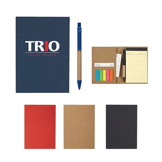 Meeting Mate Kraft Paper Notebook With Pen And Sticky Flags