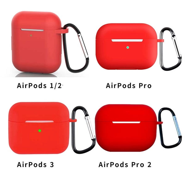 Silicone Airpods 1/2/3/Pro Case Cover With Keychain