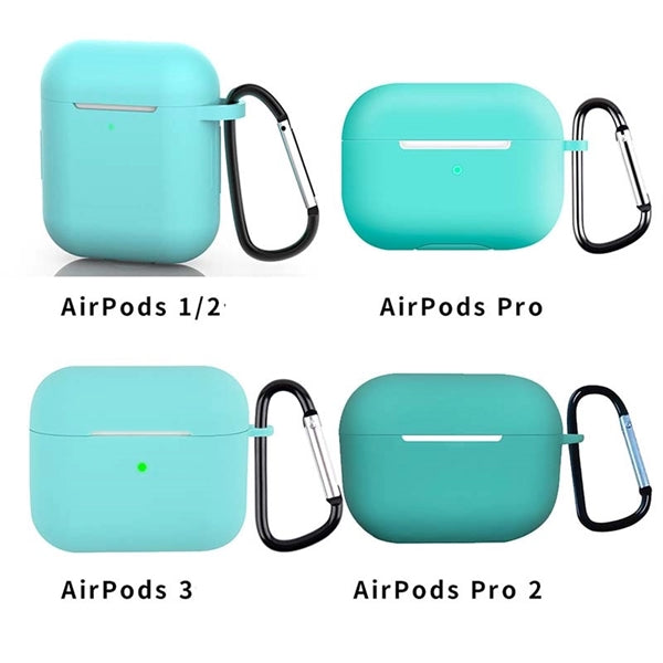 Silicone Airpods 1/2/3/Pro Case Cover With Keychain