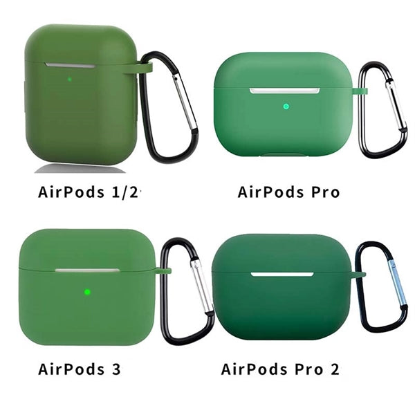 Silicone Airpods 1/2/3/Pro Case Cover With Keychain