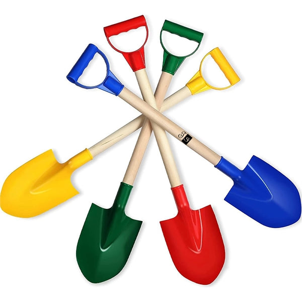 Plastic Beach Shovel With Wooden Handle