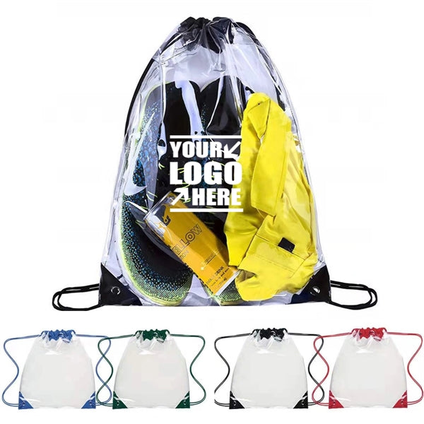Clear Large PVC Drawstring Backpack Bag for Sport