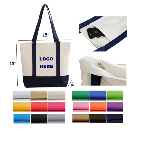Canvas Tote Bags With Front Pocket