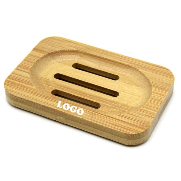 Natural Bamboo Soap Holder with Drain Slot