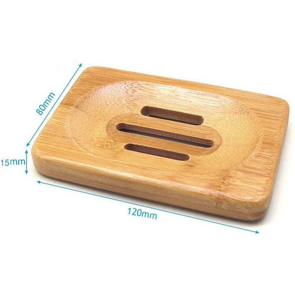 Natural Bamboo Soap Holder with Drain Slot