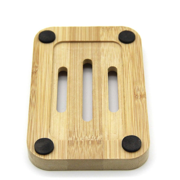 Natural Bamboo Soap Holder with Drain Slot