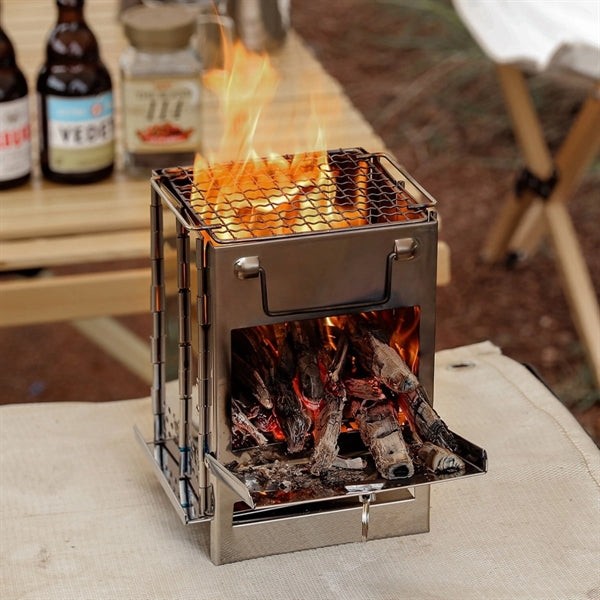 Foldable Outdoor Stainless Steel BBQ Stove