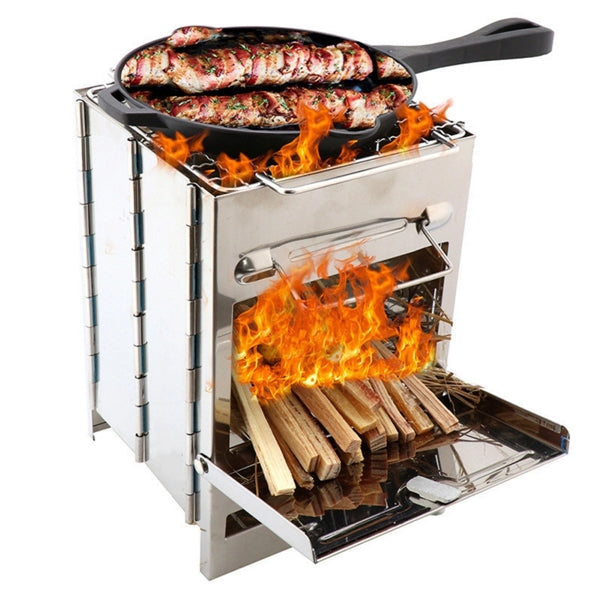 Foldable Outdoor Stainless Steel BBQ Stove