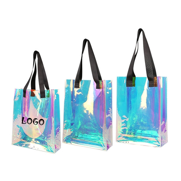 Holographic Iridescent Rainbow Pvc Tote Bag