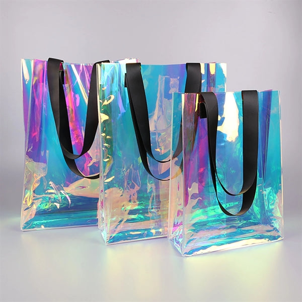 Holographic Iridescent Rainbow Pvc Tote Bag