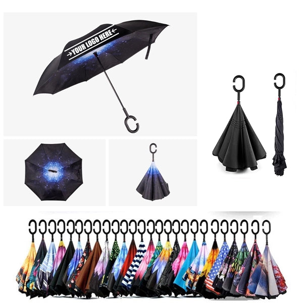 Reverse Long Double Layermen Sunny Rain Umbrella
