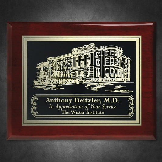 Aberdeen Rosewood Plaque with Lasered Plate