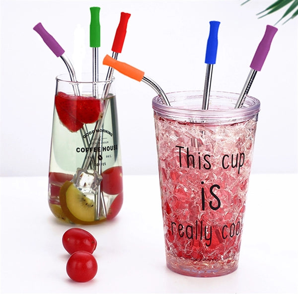 Stainless Steel Metal Straws with Bag and Cleaning Brush