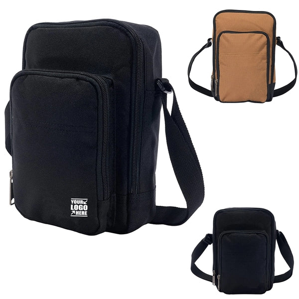 Unisex Durable Adjustable Crossbody Bag with Zipper Closure