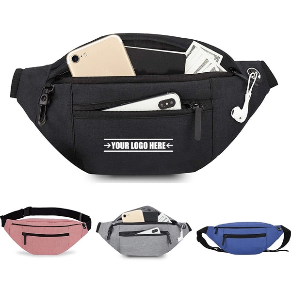 Large Crossbody Sports Fanny Pack Bag with Waist Pockets