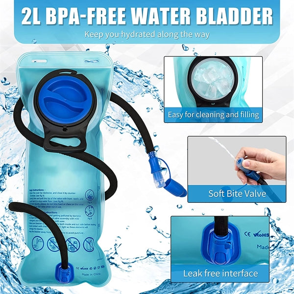 Hydration Backpack with 2L Water Bladder