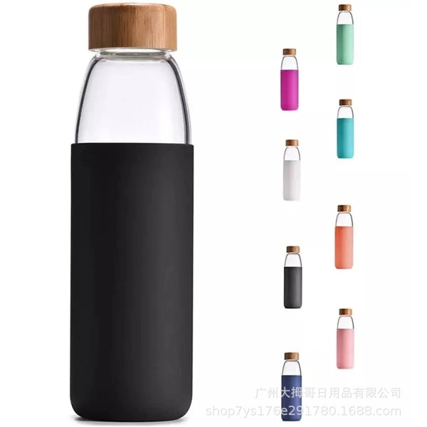 18 Oz Borosilicate with Bamboo Lid