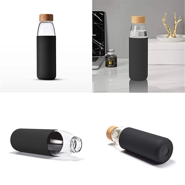 18 Oz Borosilicate with Bamboo Lid