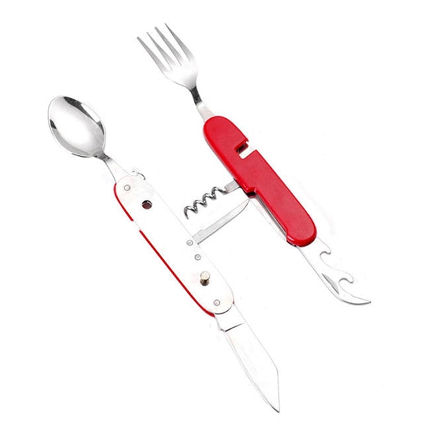 6-in-1 Multi-Function Detachable Camping Flatware Set