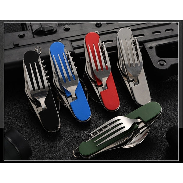 6-in-1 Multi-Function Detachable Camping Flatware Set