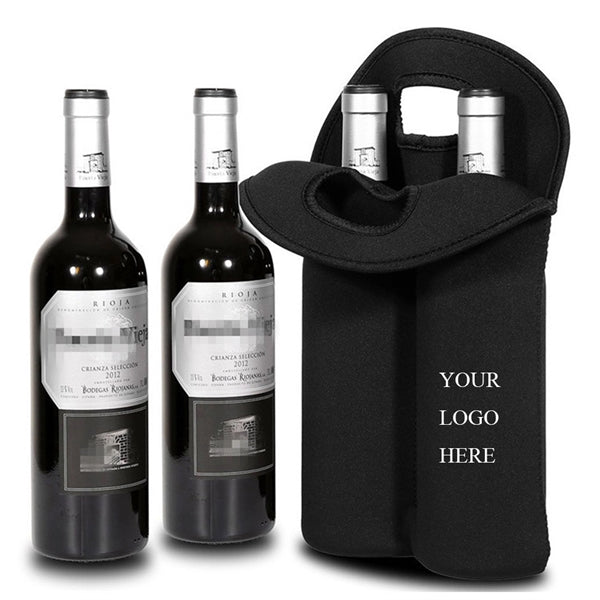 Portable Neoprene Two Wine Bottle Holder