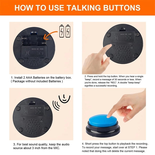 Pet Interactivity Voice Recording Button