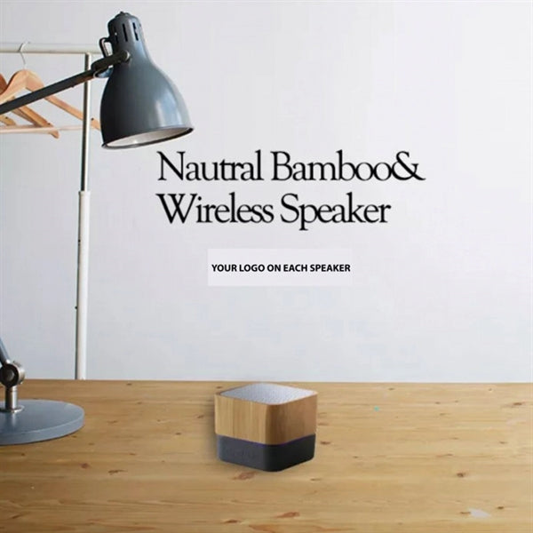 Mini Bamboo Square Portable Speaker