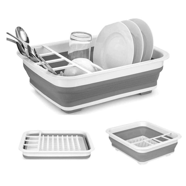 Collapsible Dish Drying Rack Portable Dinnerware Drainer