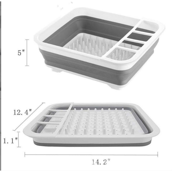 Collapsible Dish Drying Rack Portable Dinnerware Drainer