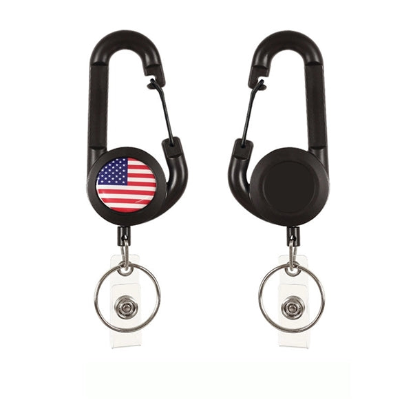 Retractable Badge Holder with Carabiner Reel Clip