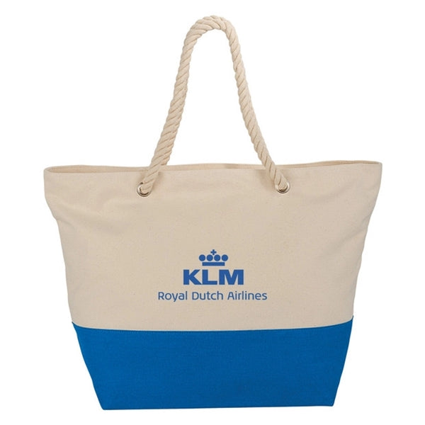 12 Oz. Zippered Cotton Canvas Rope Tote