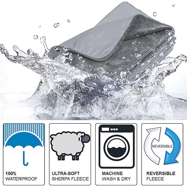 Outdoor Foldable Waterproof Blanket with Sherpa Lining