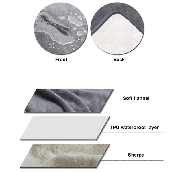 Soft Fleece Waterproof Dog Bed Cover Pet Flannel Blanket