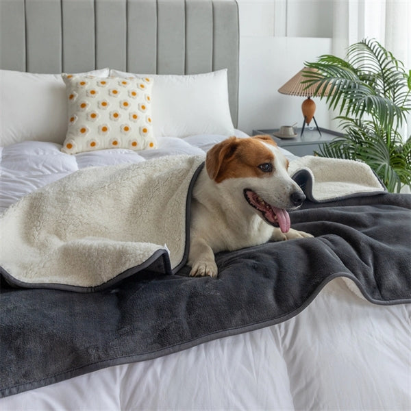 Soft Fleece Waterproof Dog Bed Cover Pet Flannel Blanket