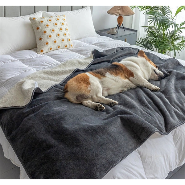 Soft Fleece Waterproof Dog Bed Cover Pet Flannel Blanket