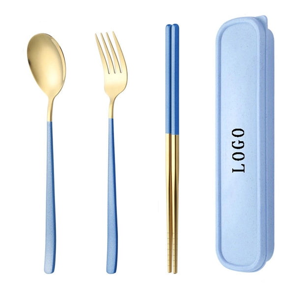 Stainless Steel Tableware Set Of 3 Packing with Plastic Box