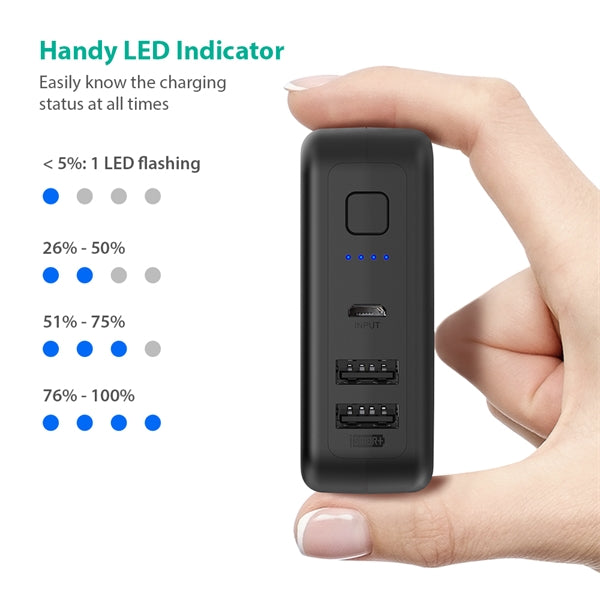 RAVPower 6700mAh Power Bank with Dual USB Wall Charger