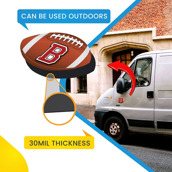 Low Quantity 5" x 8" 30 Mil Football Car and Truck Magnet