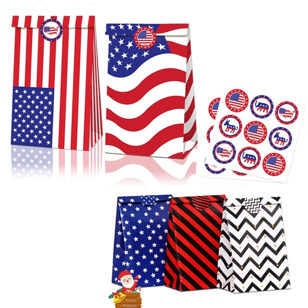 12 Pieces Gift Paper Bag With 2 Sheets Sticker