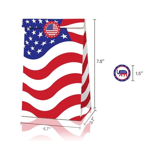 12 Pieces Gift Paper Bag With 2 Sheets Sticker