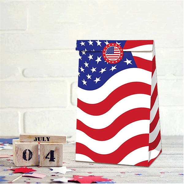 12 Pieces Gift Paper Bag With 2 Sheets Sticker