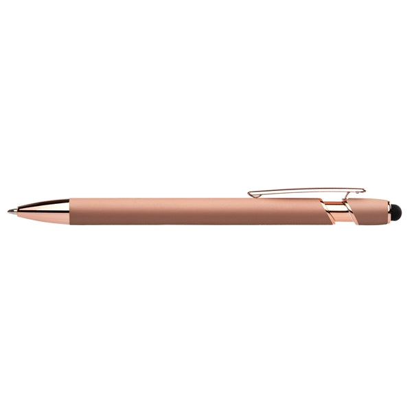 Stylus-4562 Ballpoint Soft Touch Pens with Rose Gold Trims