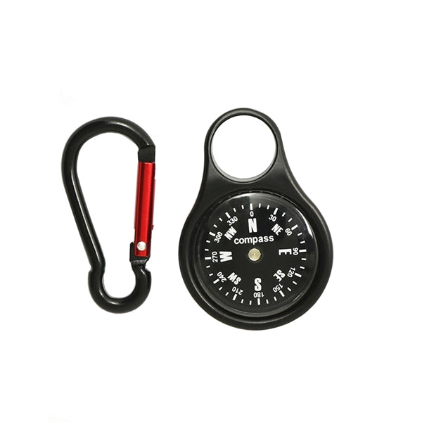 D Shape Zinc Alloy Mountaineering Buckle Keychain Compass
