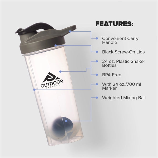 Bianca Plastic Shaker Bottle - 24 OZ.