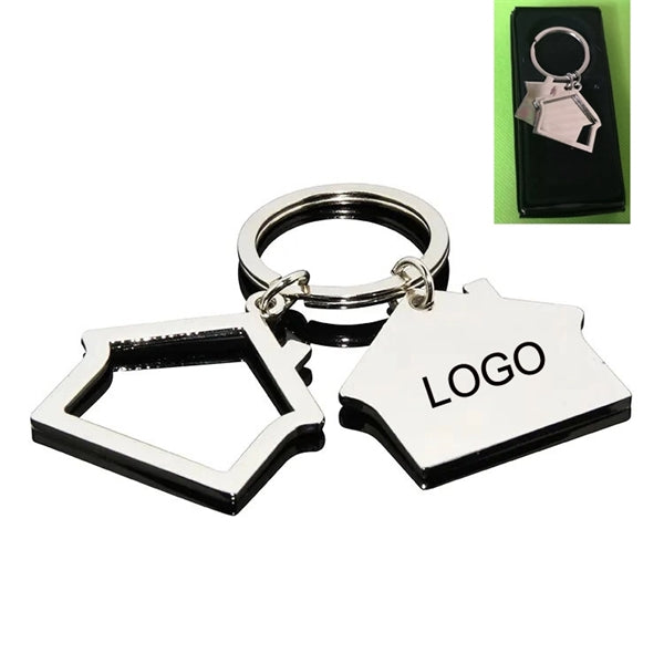 House Shape Decorative Metal Key Chain