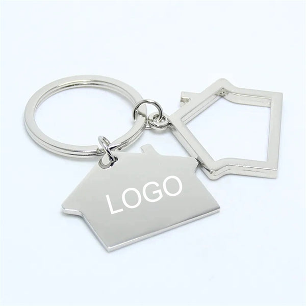 House Shape Decorative Metal Key Chain