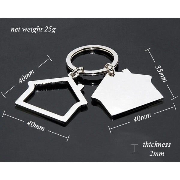 House Shape Decorative Metal Key Chain