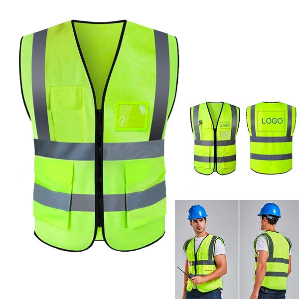 Reflective Safety Vest for Women Men With Pockets Zipper